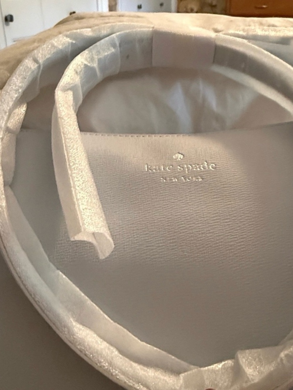 NWT kate spade pale sapph ginnie light lavender Leather Tote with Subtle Logo